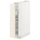 Ikea METOD off-white kitchen cabinet with beveled edges and pull-out shelves.