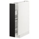 METOD kitchen cabinet in white with black stained lerhyttan doors, rectangular shape, and shelf compartments.