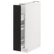Modern white METOD kitchen unit with matt black nickebo doors. Square shape, sleek design, pull-out shelves.