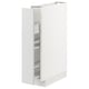 White METOD kitchen cabinet with pull-out shelves, glossy finish, rectangular shape, modern design.