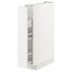 White kitchen cabinet, tall with open compartments, modern design.