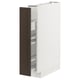 White METOD kitchen cabinet with dark brown sinaarp wood-trimmed drawers.