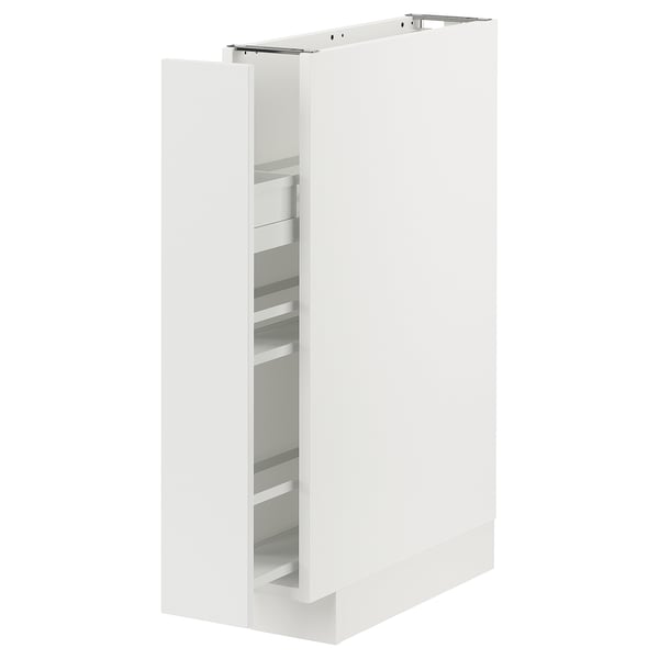 METOD kitchen unit in white with pull-out shelves, sleek and modern design.