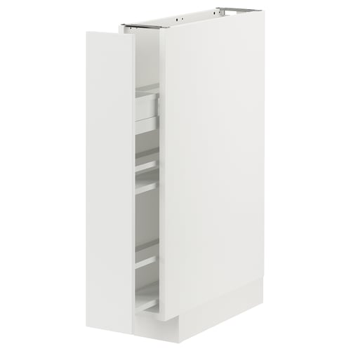 METOD kitchen unit in white with pull-out shelves, sleek and modern design.