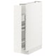 White METOD kitchen cabinet, sleek design, tall and narrow with multiple shelves, modern and minimalist.