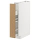 White METOD kitchen cabinet with oak door and pull-out shelf.