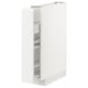 White METOD kitchen cabinet with pull-out shelves, sleek and modern.