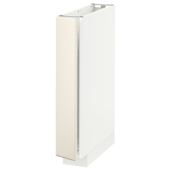A white METOD kitchen cabinet. Its rectangular, with a smooth off-white finish, and has a simple, modern design. The cabinet is tall and slim.