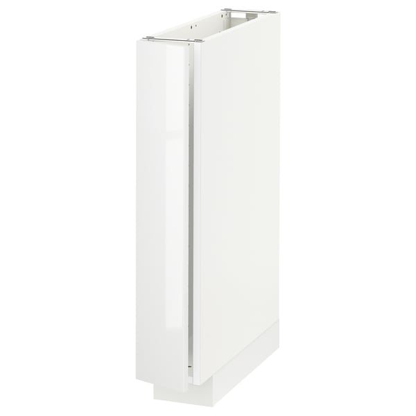 METOD: white, glossy kitchen cabinet. Sleek, rectangular design with modern feel.