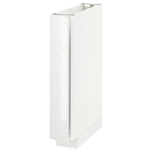 METOD: white, glossy kitchen cabinet. Sleek, rectangular design with modern feel.