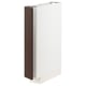 A white METOD kitchen cabinet with dark brown sinarp wooden fronts. Clean, rectangular design.