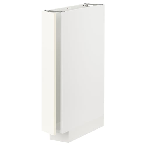 White METOD kitchen cabinet with vallstena fronts, modern design, rectangular shape.