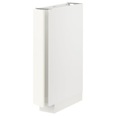 White METOD kitchen cabinet with vallstena fronts, modern design, rectangular shape.