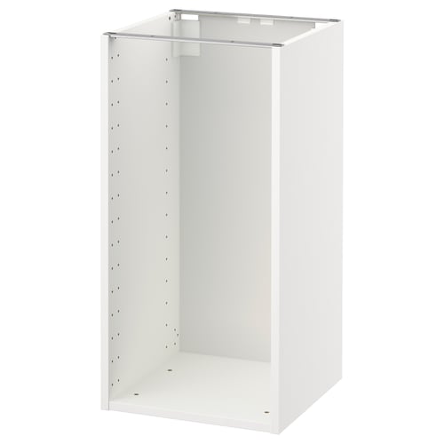 METOD kitchen cabinet: white, square, steel & melamine, pre-drilled holes