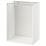 The METOD kitchen cabinet in white, rectangular, with multiple pre-drilled holes in a metallic finish.
