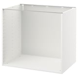 White ikea METOD kitchen base cabinet, square, metal frame, melamine finish.