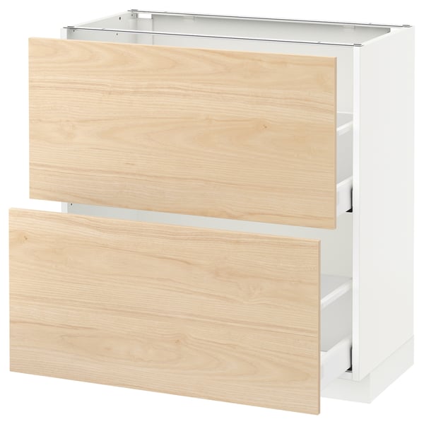 New modern kitchen cabinet, METOD with light ash drawers, sleek design.