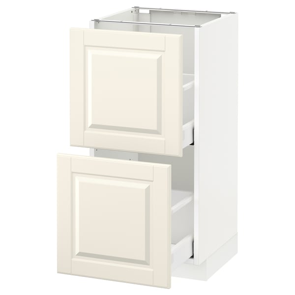 METOD kitchen cabinet: off-white, square with bevelled edges, sturdy, wooden, two doors, one drawer.
