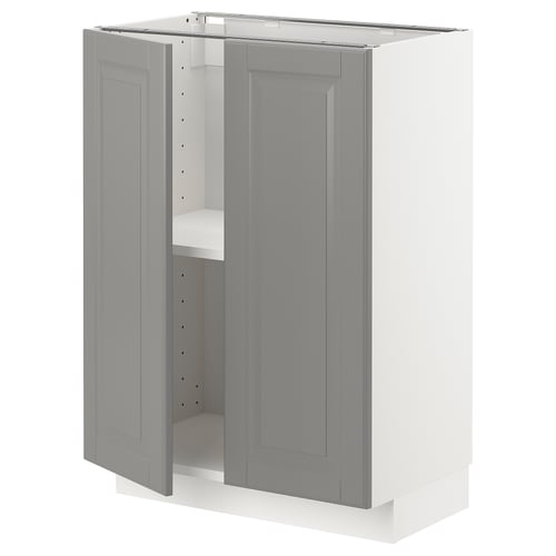 METOD cabinet, light grey, 2 doors, simple.