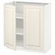 METOD off-white kitchen cabinet with bevelled doors, sturdy fiberboard, adjustable shelves.