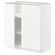 White METOD kitchen cabinet with open shelf, glossy finish, rectangular shape.
