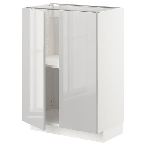 METOD high gloss white cabinet, sleek modern design, rectangular shape, empty interior, adjustable shelves.