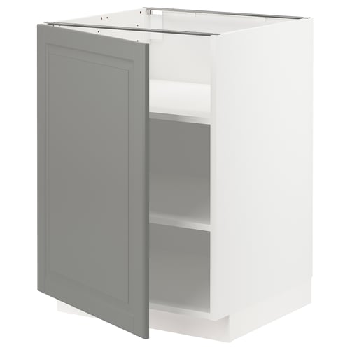 Ikea METOD white cabinet with grey door & shelves.
