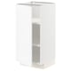 METOD white kitchen cabinet, glossy, rectangular with mirrored doors.