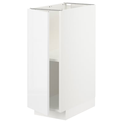 White METOD kitchen cabinet, high gloss, square, modern design.