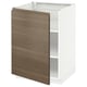 METOD kitchen cabinet, white & dark walnut wood effect, single door, square shape, modern design.
