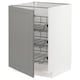 METOD cabinet in grey with pull-out shelves.