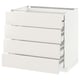 White METOD kitchen unit with four veddinge drawers in glossy finish.