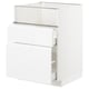 White METOD kitchen unit with high gloss and integrated handles.