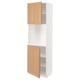 METOD kitchen unit with light oak doors and white cabinet, sleek design.