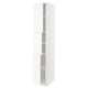 An ikea METOD tall white cabinet with adjustable shelves.