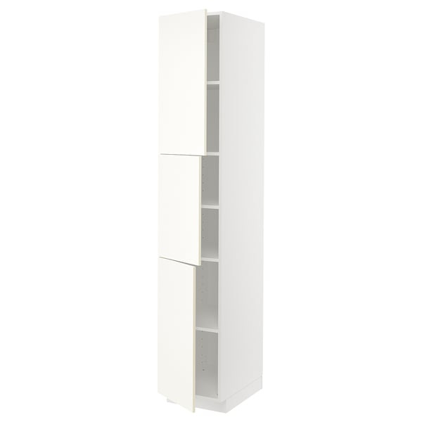 White METOD kitchen cabinet, modern design with adjustable shelves.