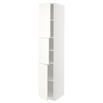 White METOD kitchen cabinet, modern design with adjustable shelves.