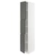 METOD kitchen cabinet in white with dark grey doors, modern minimalist design.