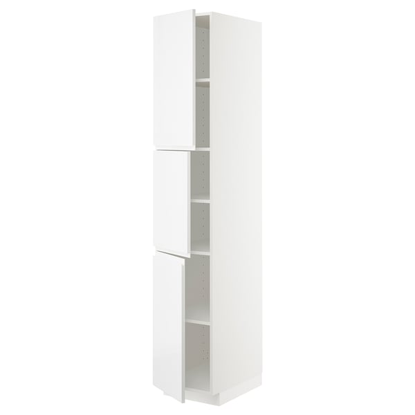METOD kitchen unit, white, rectangular, with adjustable shelves.