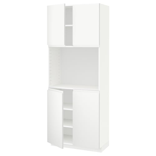 White METOD kitchen cabinet, modern, minimalist design, adjustable shelves.