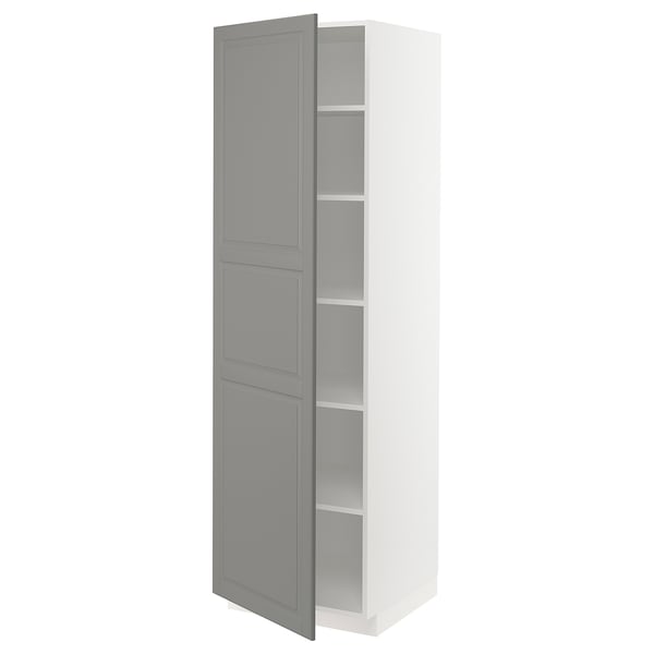 METOD kitchen cabinet, white & grey, adjustable shelves, right-hand hinge.