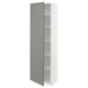 White tall grey door cabinet, modern design.