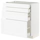 White METOD kitchen unit with four drawers, clean and modern design.