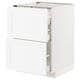 White METOD kitchen cabinet with drawers and doors.