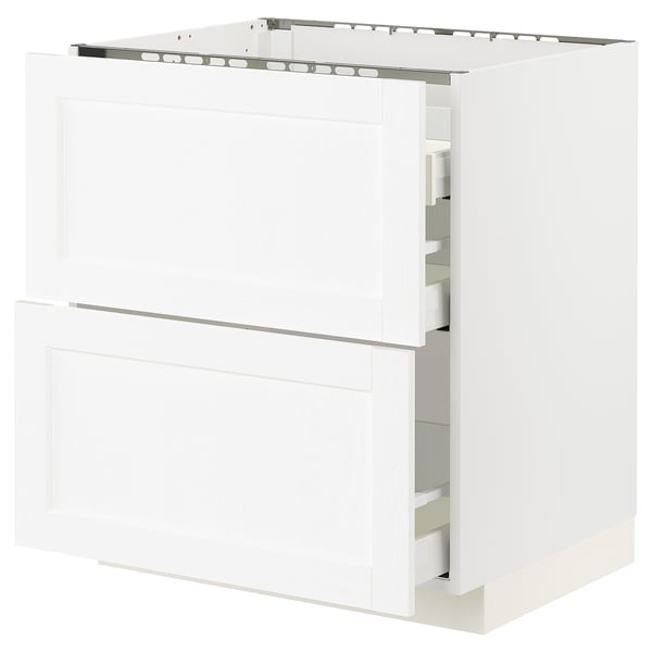 METOD kitchen unit: white, square, dual drawers, modern design.