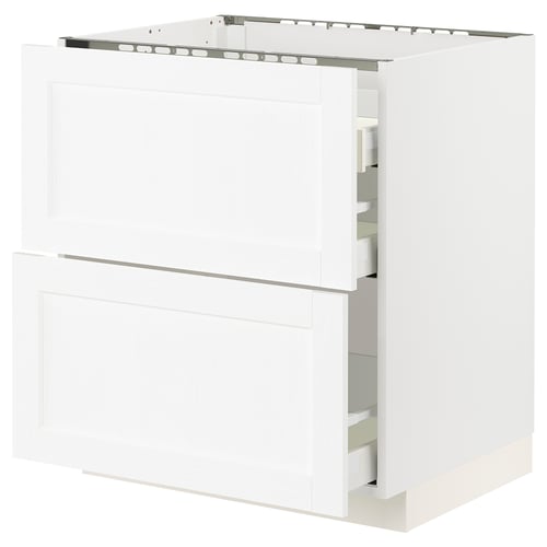 METOD kitchen unit: white, square, dual drawers, modern design.