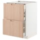 Modern light wood kitchen cabinet with two drawers, sleek handles, and a smooth finish.