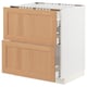 METOD kitchen cabinet with oak doors. Comes with two smooth drawers, light wood finish.
