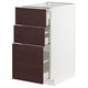 Brown ikea METOD kitchen drawers.