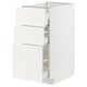 METOD kitchen cabinet in white with three drawers, sleek design.